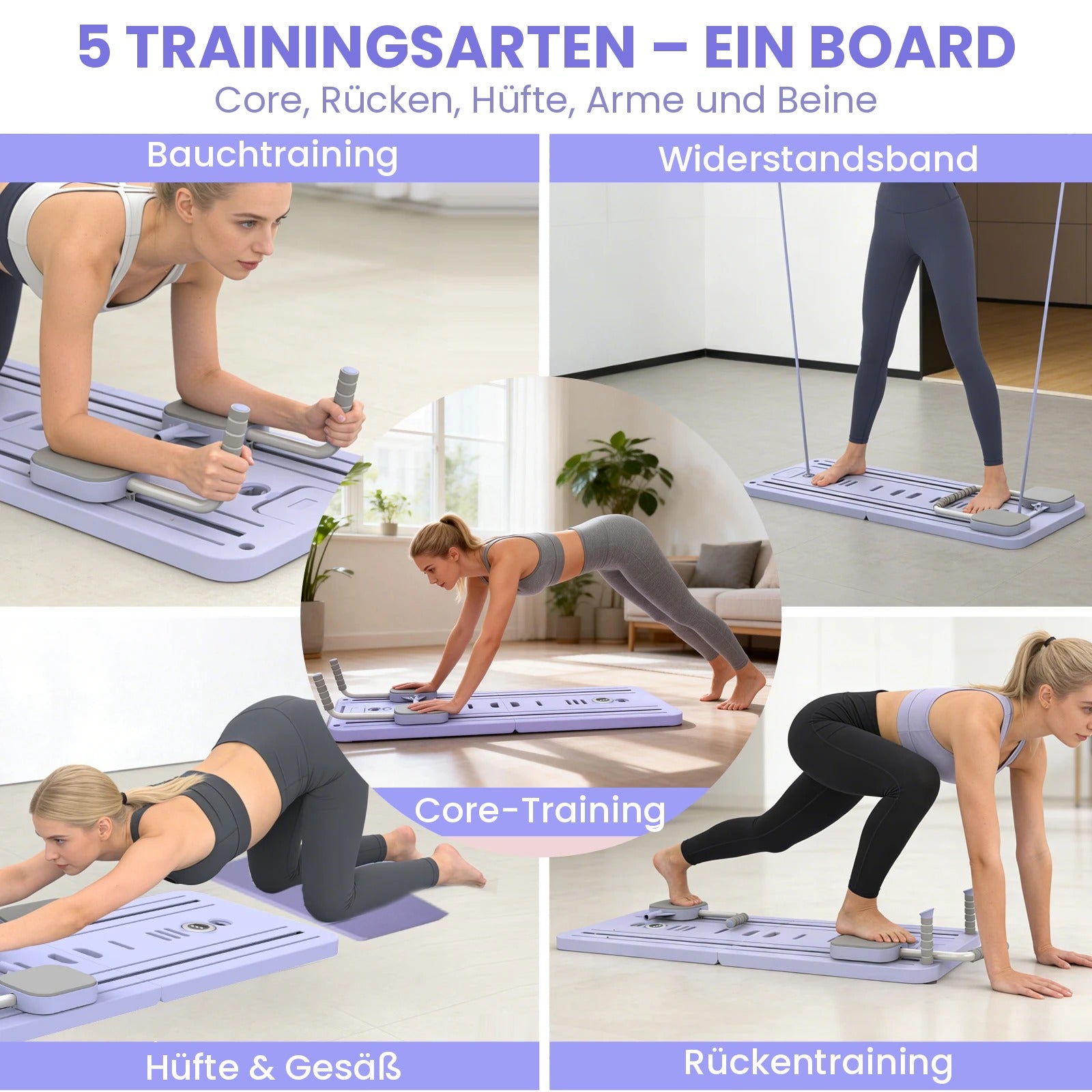 Movira Pilates Board – 5-in-1 Training für Zuhause | Klappbar