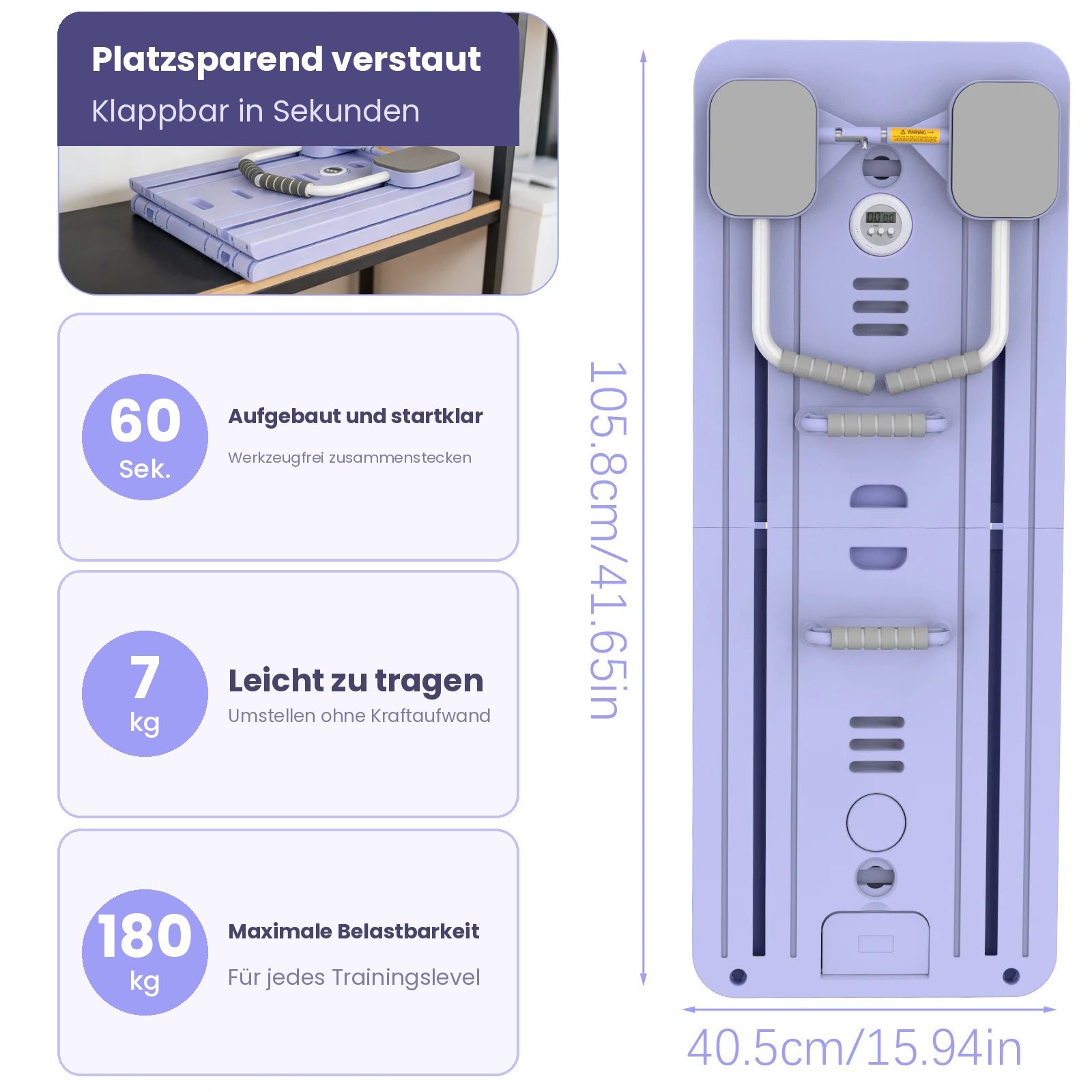 Movira Pilates Board – 5-in-1 Training für Zuhause | Klappbar